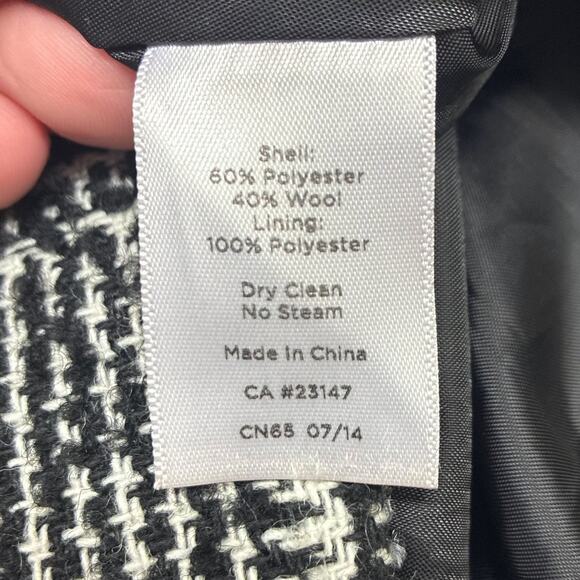 Christmas Holiday party dress Talbots Houndstooth Wool Blend Sleeveless 10p Dres - Picture 8 of 16